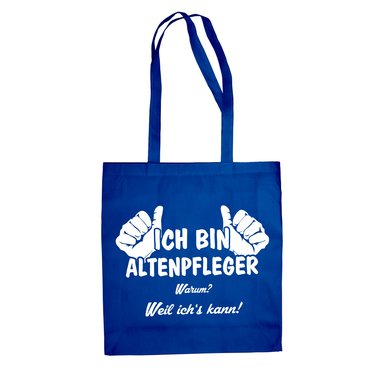 Geschenke fr Altenpfleger - Jutebeutel - Ich bin Altenpfleger, weil ichs kann schwarz-weiss