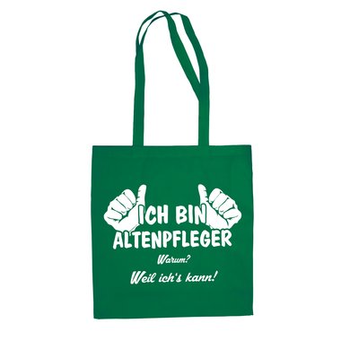 Geschenke fr Altenpfleger - Jutebeutel - Ich bin Altenpfleger, weil ichs kann schwarz-weiss