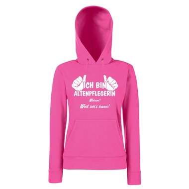 Damen Hoodie - Ich bin Altenpflegerin, weil ichs kann schwarz-weiss L