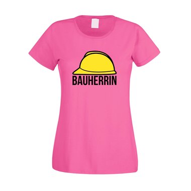 Bauherrin Damen T-Shirt - Helm pink XL