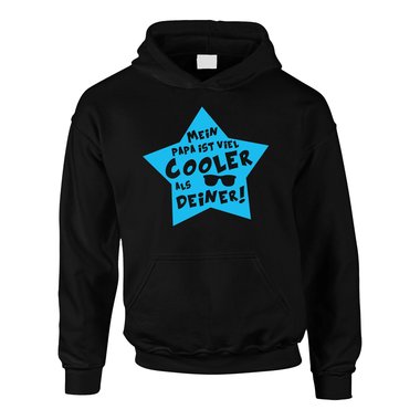 Kinder Hoodie - Mein Papa ist viel cooler als deiner dunkelblau-cyan 98-104