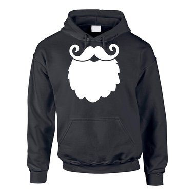 Hoodie Weihnachtsmann Bart schwarz 5XL