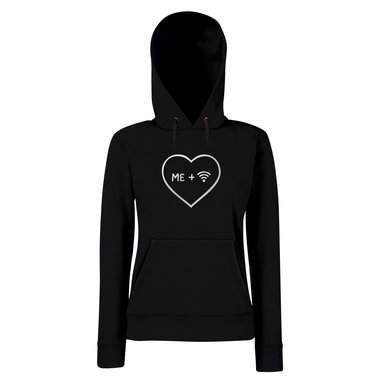 Damen Hoodie - Me plus Wifi schwarz-silber L