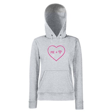 Damen Hoodie - Me plus Wifi schwarz-silber L