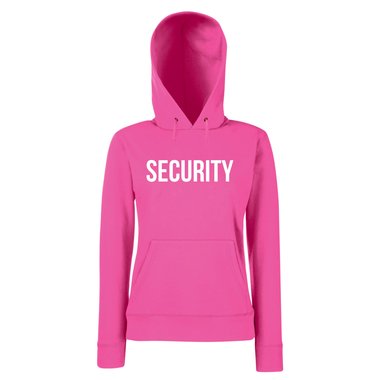 Damen Hoodie SECURITY grau-fuchsia L