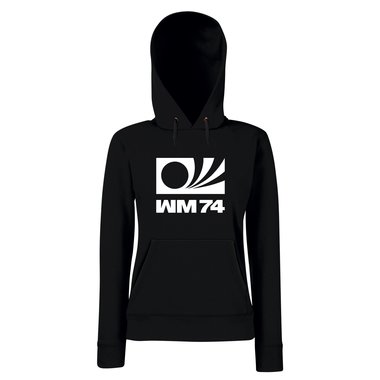 Damen Hoodie Fuball WM1974 schwarz-weiss L