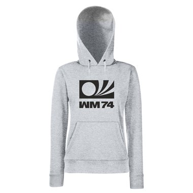 Damen Hoodie Fuball WM1974 schwarz-weiss L