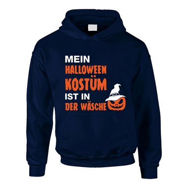 Kinder Hoodie - Mein Halloween Kostm ist in der Wsche schwarz-weiss 152-158