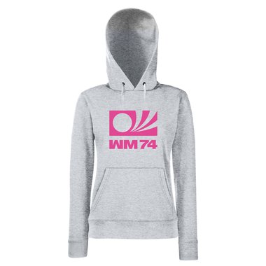 Damen Hoodie Fuball WM1974 grau-schwarz M