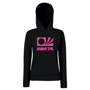 Damen Hoodie Fuball WM1974 grau-schwarz M