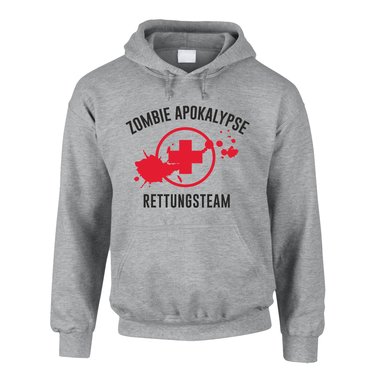 Herren Hoodie - Zombie Apokalypse Rettungsteam grau-rot 5XL