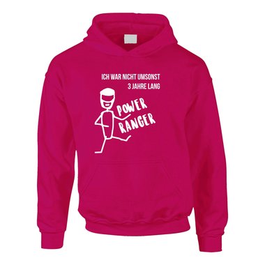 Kinder Hoodie - Ich war nicht umsonst 3 Jahre lang Power Ranger schwarz-weiss 80-92