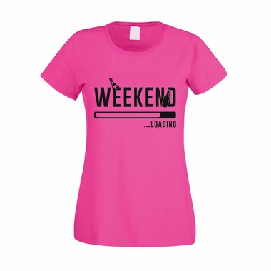 Damen T-Shirt - Weekend loading weiss-schwarz XL