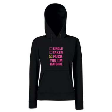 Damen Hoodie Single Taken Fuck You Im Batgirl grau-schwarz M