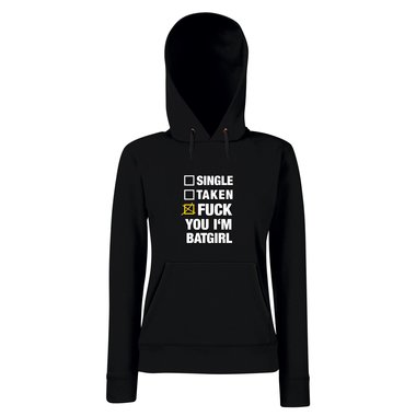 Damen Hoodie Single Taken Fuck You Im Batgirl grau-schwarz M