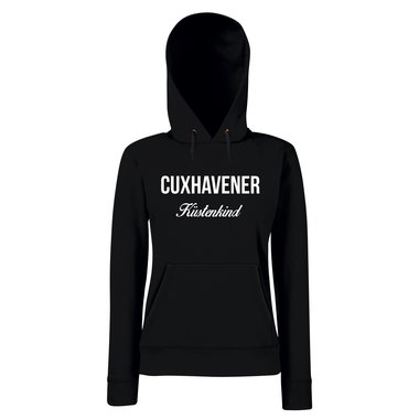 Damen Hoodie Cuxhavener Kstenkind grau-dunkelblau L