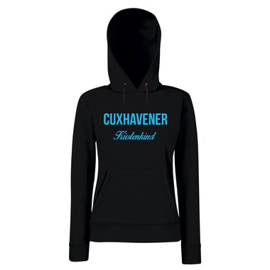 Damen Hoodie Cuxhavener Kstenkind grau-dunkelblau L