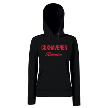 Damen Hoodie Cuxhavener Kstenkind grau-dunkelblau L