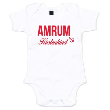 Baby Body - Amrum Kstenkind weiss-rot 68-80