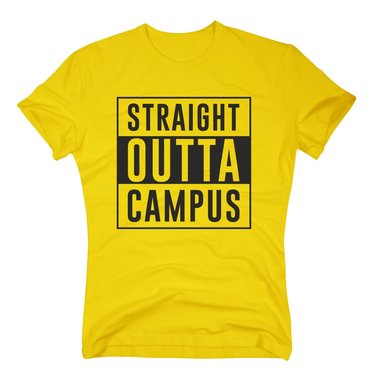 Herren T-Shirt - Straight outta Campus weiss-schwarz 4XL