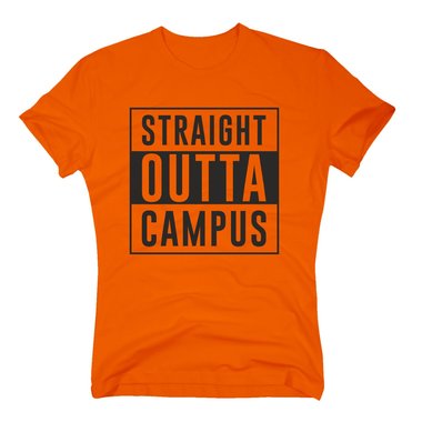 Herren T-Shirt - Straight outta Campus weiss-schwarz 4XL