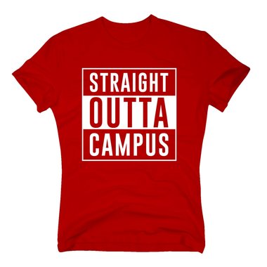 Herren T-Shirt - Straight outta Campus weiss-schwarz 4XL