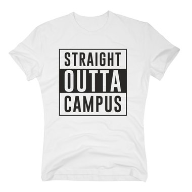 Herren T-Shirt - Straight outta Campus weiss-schwarz 5XL