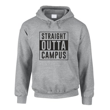 Straight outta Campus - Herren Hoodie grau-schwarz XS